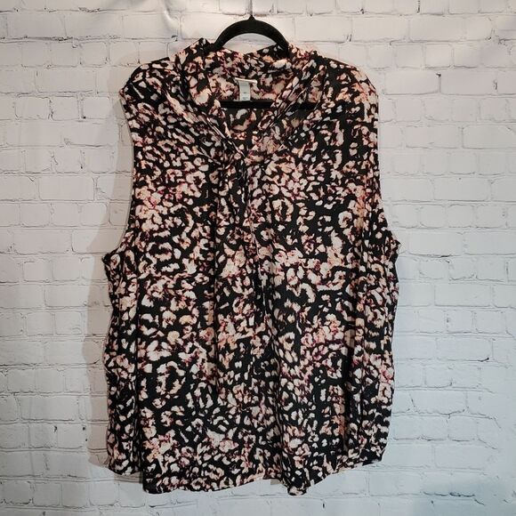 Ava and Viv plus size 4x animal print sleeveless blouse - Picture 1 of 10
